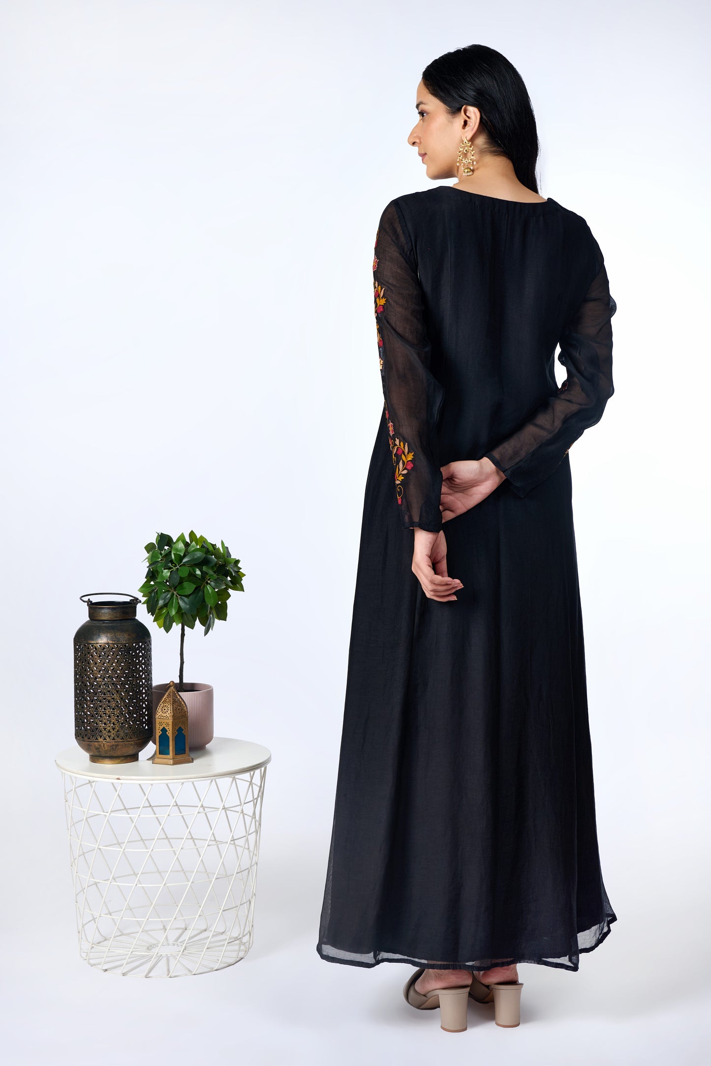 Blooming Black Kurta Set