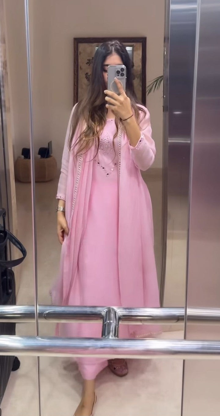 Baby Pink Kurta Set
