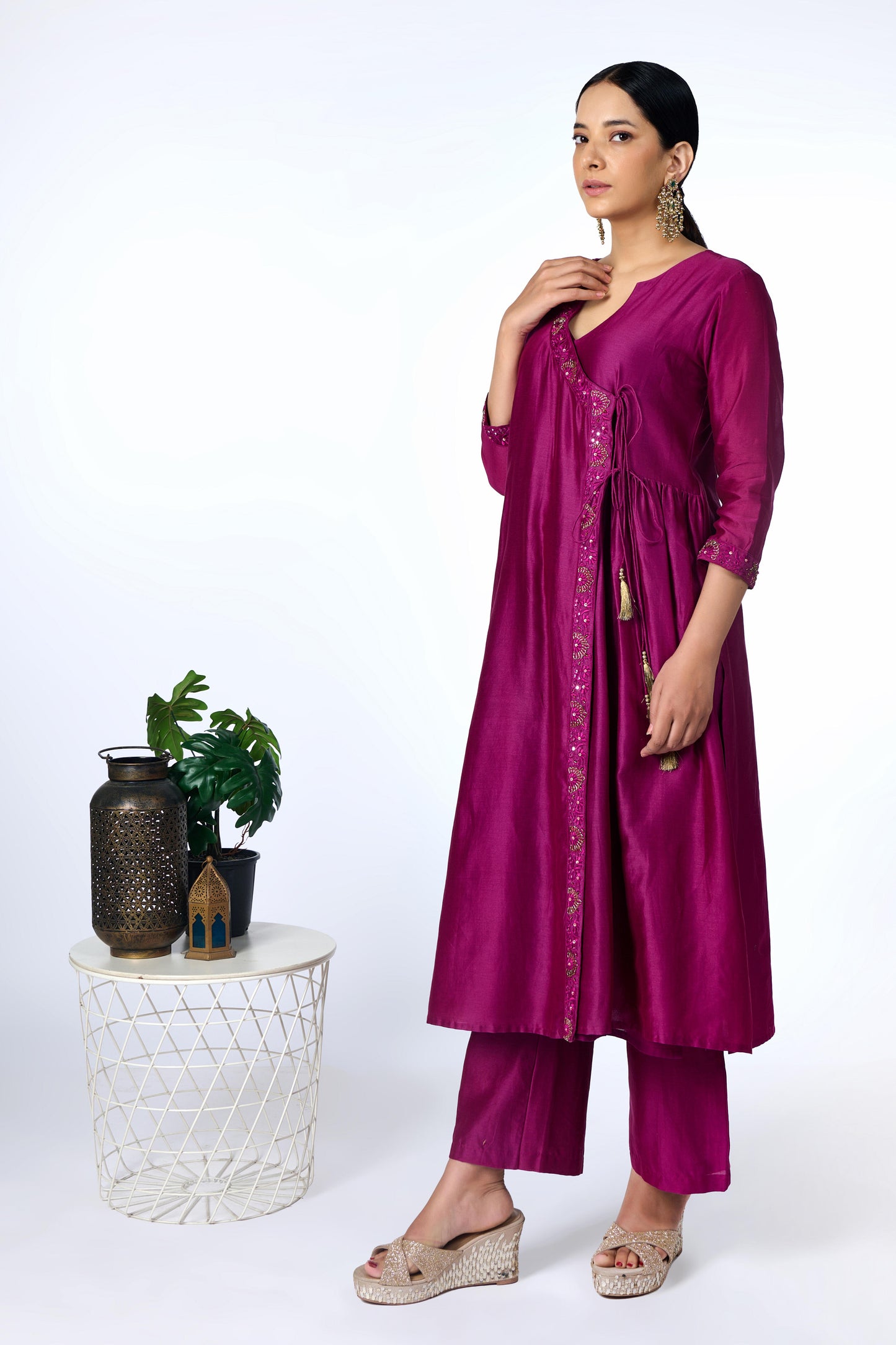 Magenta Angrakha Set