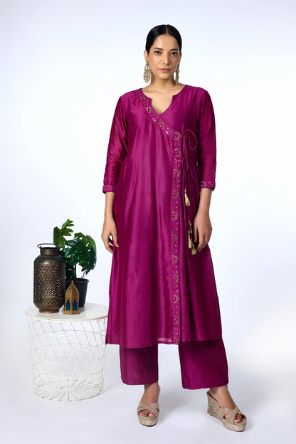 Magenta Angrakha Set